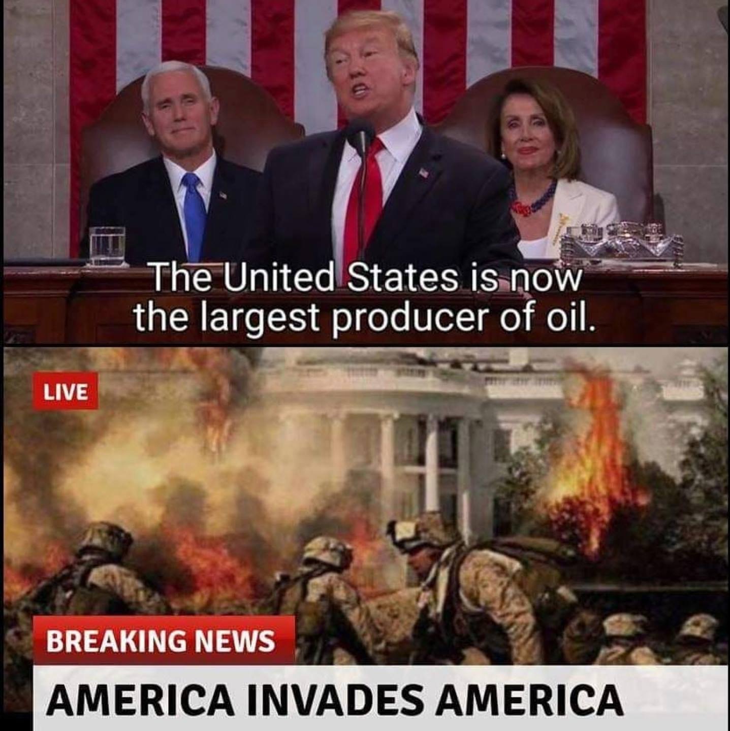 Joke on us. США вторглись в США Мем. Мемы про Америку и нефть. Мемы про США. Мемы про Америку.